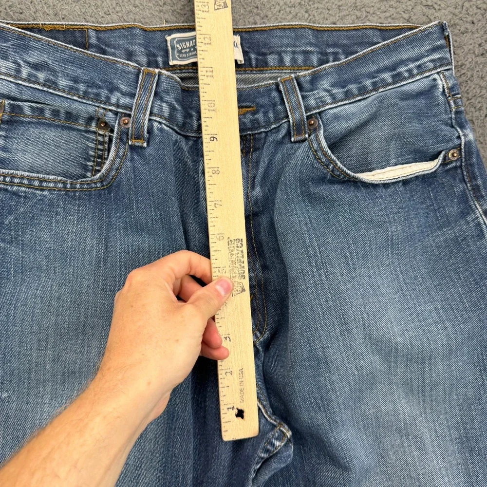 Signature by Levi Strauss Mens Relaxed Fit Blue Jeans W34 L30 100% Cotton